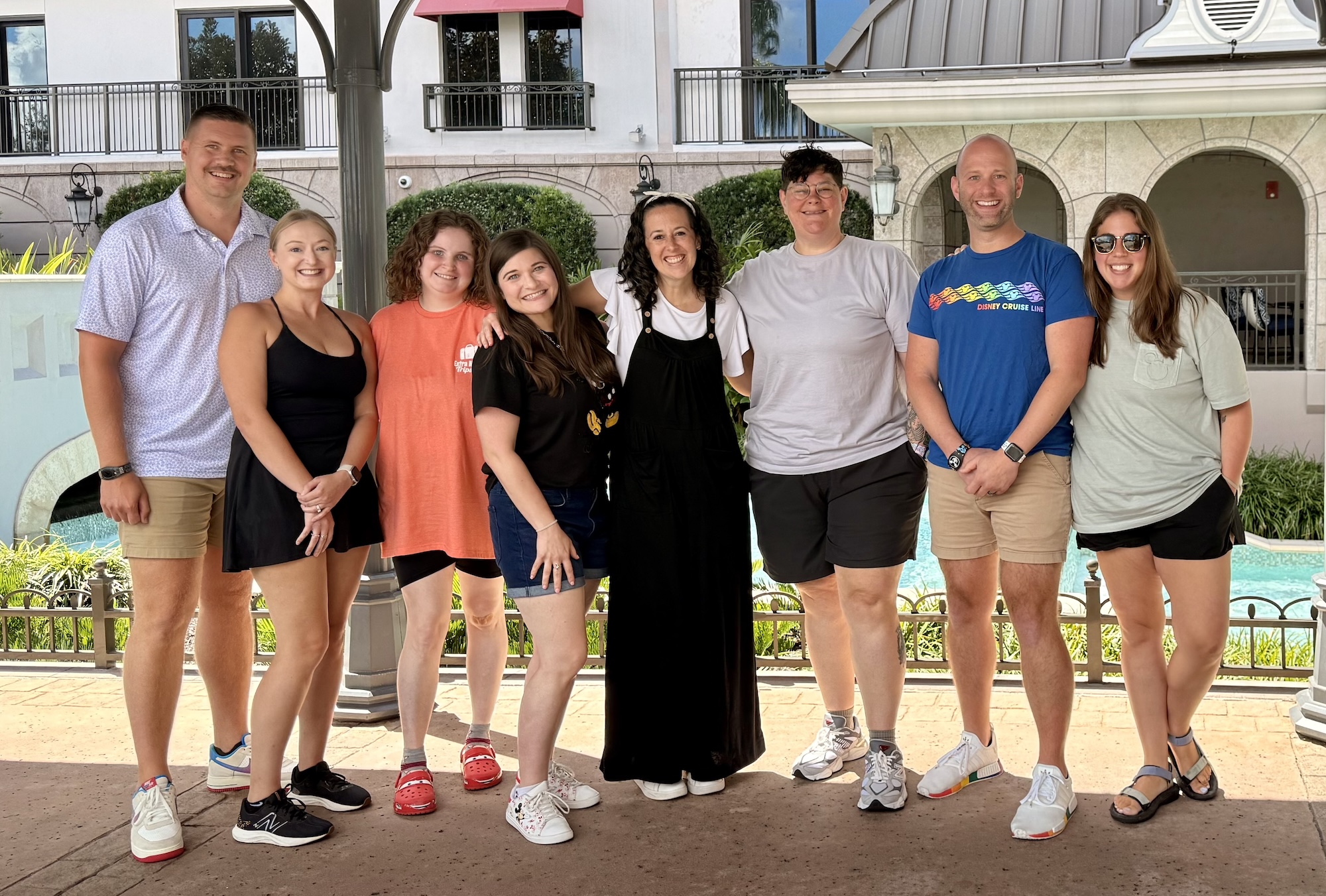 A group of Extra Magic Trips Vacation Planners in a villa at Disney's Riviera Resort attending the Magical Summit training seminar.